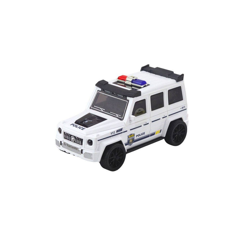 Policijos visureigis su frikcine pavara Atviras kelias Baltas-Žaislai, Auto ir transporto žaislai, Mašinos-e-vaikas