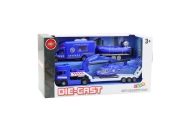 Police Rescue Car Boat Truck Helicopter Blue Set