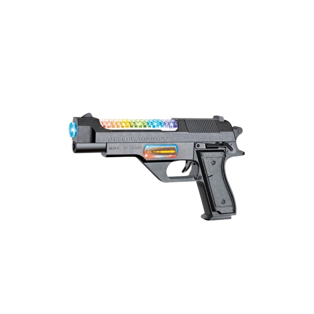 Broń Pistolet Na Baterie Kolorowe Światła Dźwięki  24cm