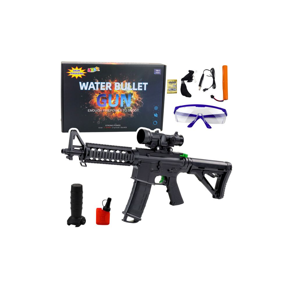 Karabin Szturmowy Na Kulki Wodne Hydrożelowe Celownik Okulary Czarny 86cm