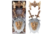 Knight Set Shield Two Swords Mask Silver Gold Eagle