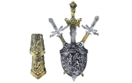 Knight Set 3 Swords Shield Protectors Realistic Decorations