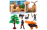 Cowboy Set Figures Wild West Cowboy Boat Cannon