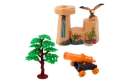 Cowboy Set Figures Wild West Cowboy Boat Cannon