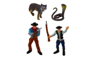 Cowboy Set Figures Wild West Cowboy Boat Cannon