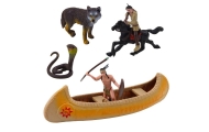 Set of Indian Figures Village Indians Kayak Totem