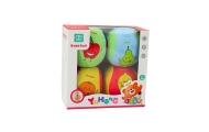 Set of Soft Balls for Toddlers Colorful Fruits 4pcs