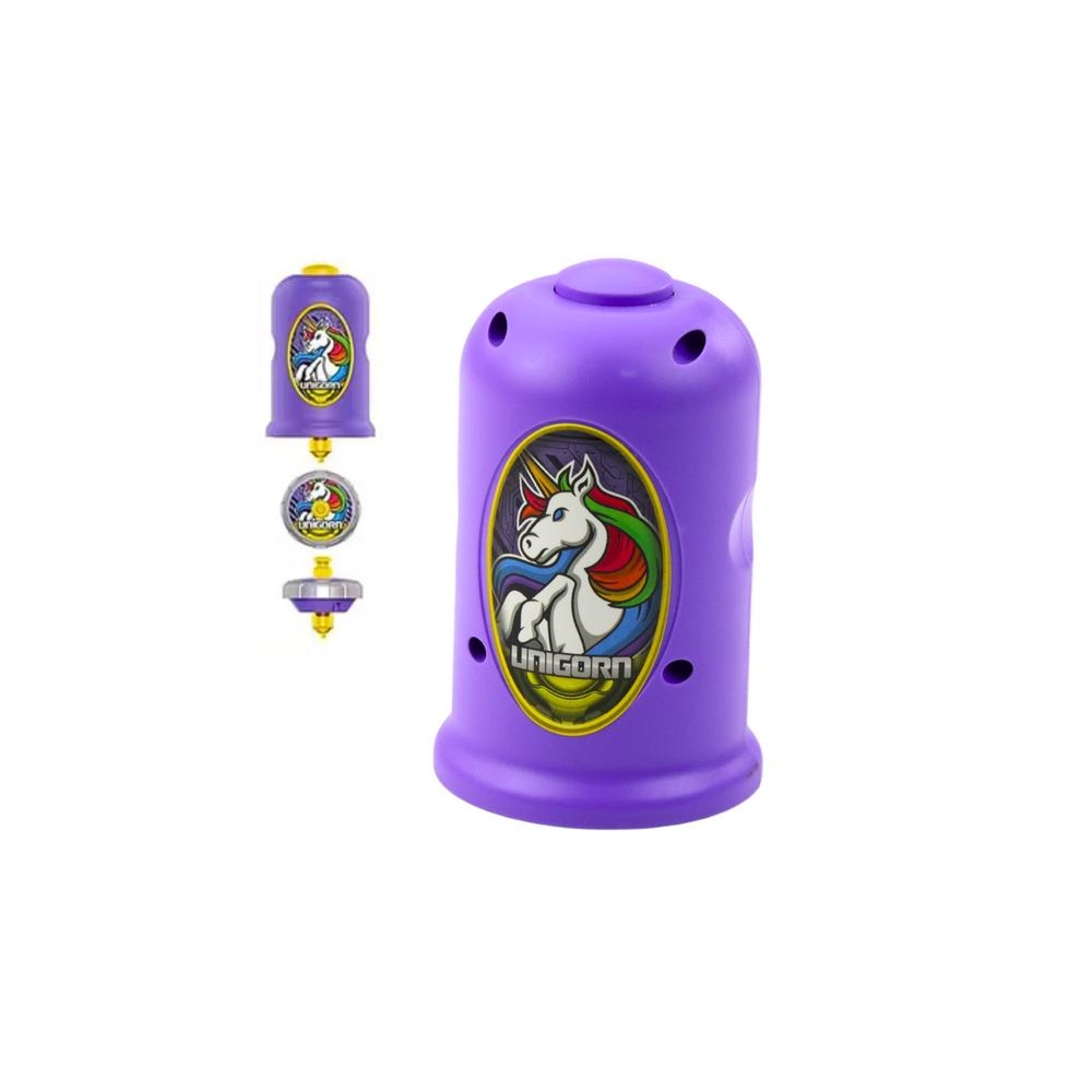 Paleidimo įrenginio ir suktuko rinkinys Spinner, violetinis vienaragis