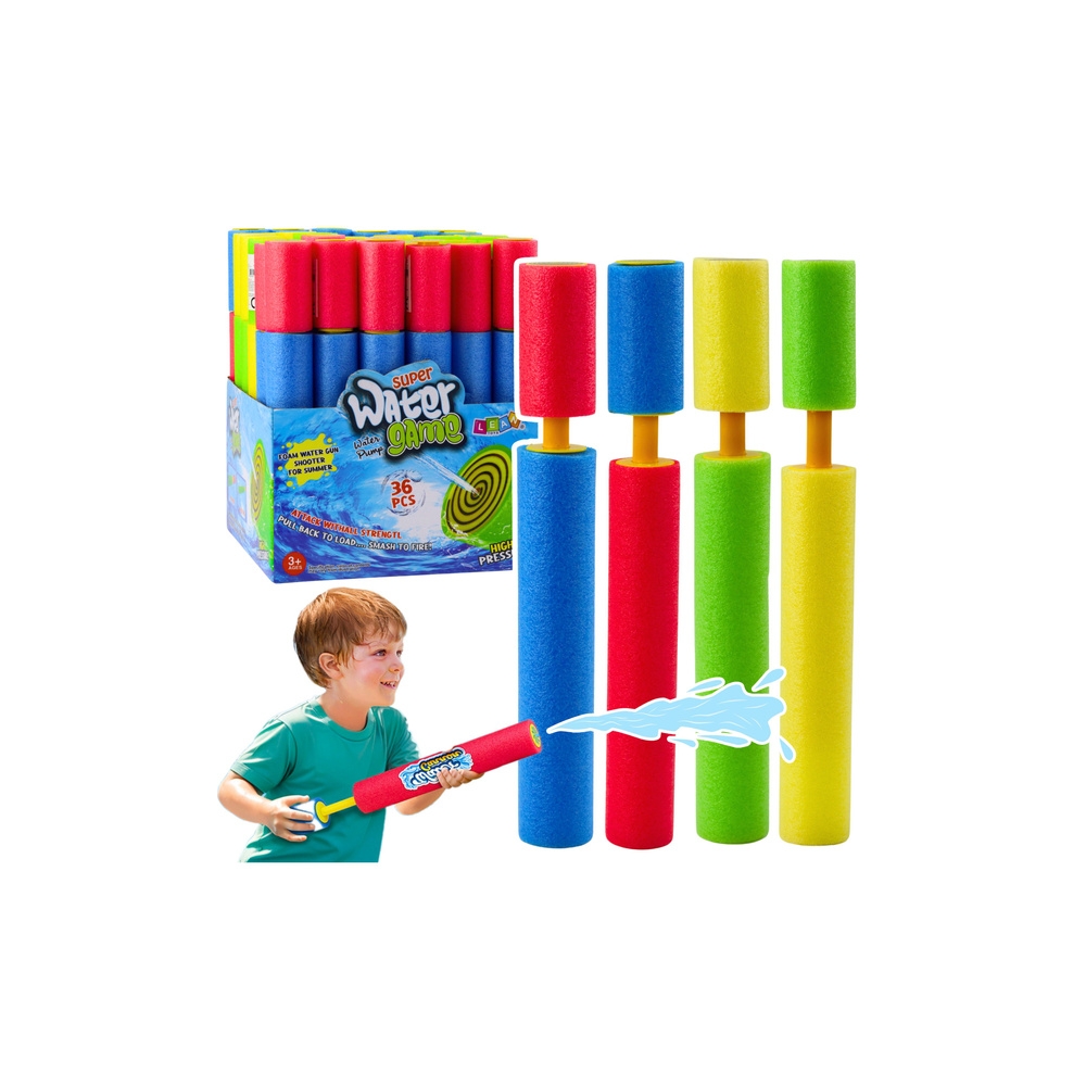 Broń Piankowa Na Wodę Pompka Tuba Wodna Kolorowa 30cm Mix