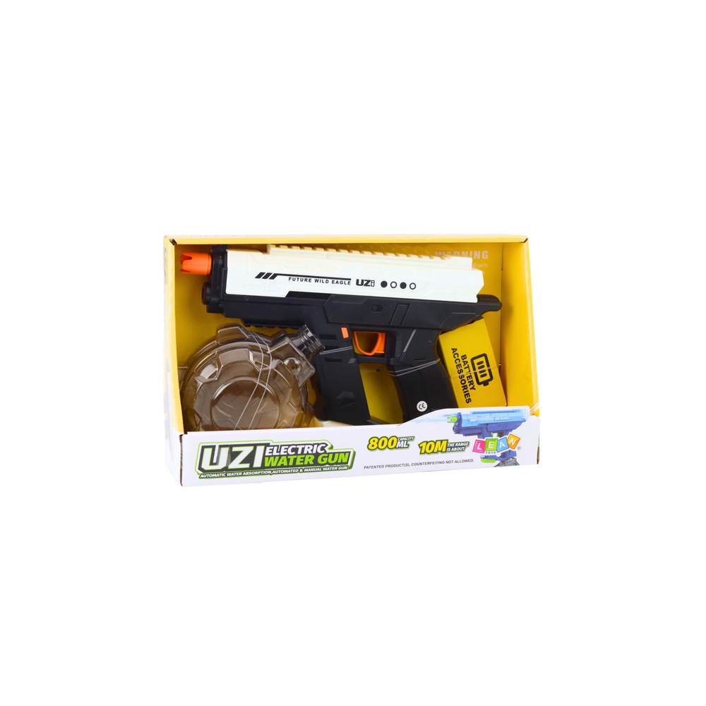 Elektryczny Pistolet Na Wodę Automatyczny 10m Czarno Biały 800ml