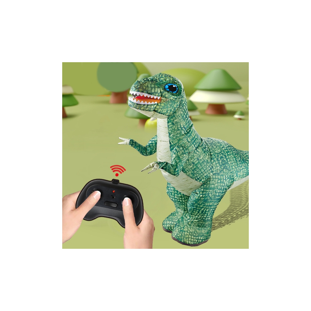 Didelis pripučiamas RC nuotoliniu būdu valdomas žalias dinozauras 130 x 190 cm