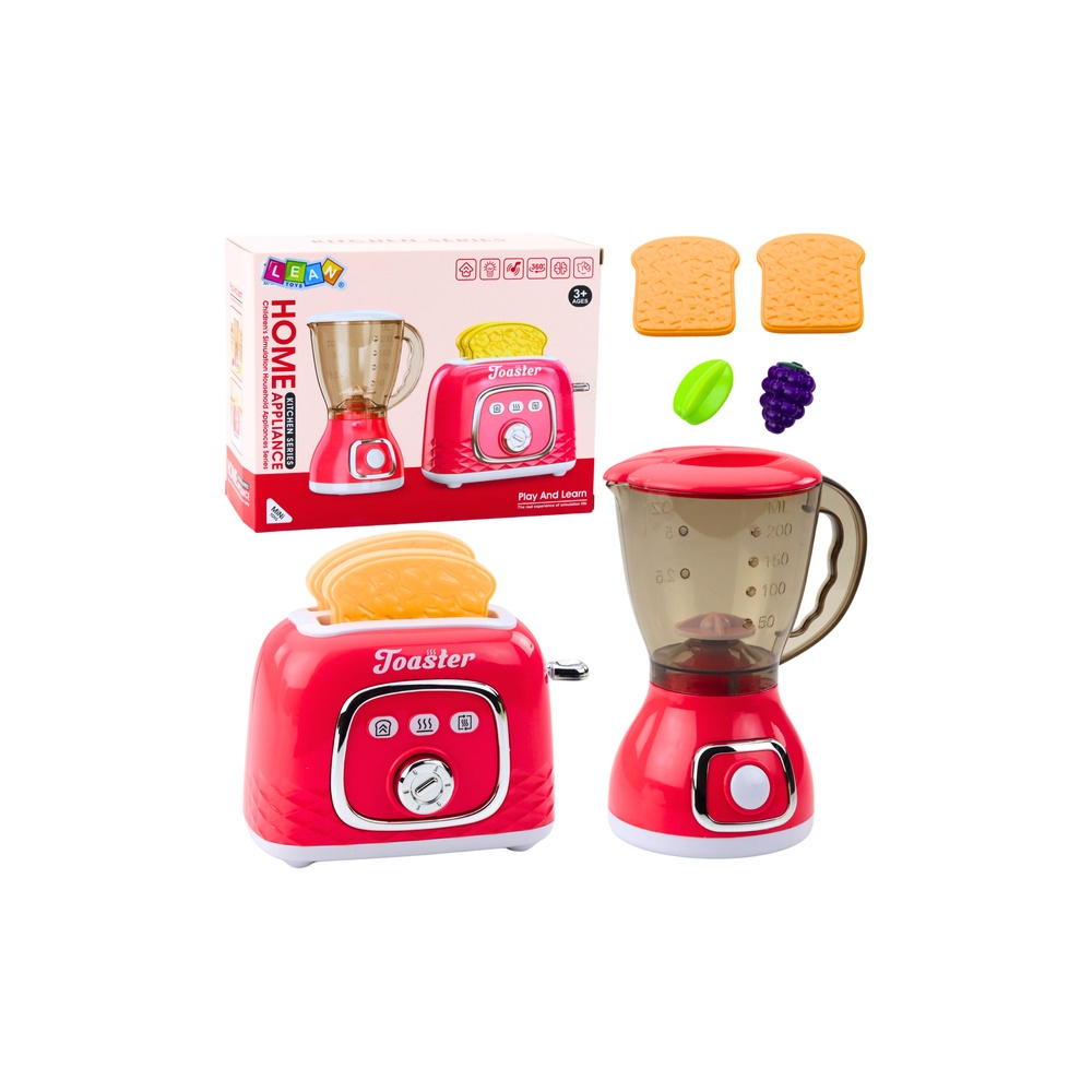 Zestaw Urządzeń Kuchennych Toster Blender Światła Dźwięki Różowy