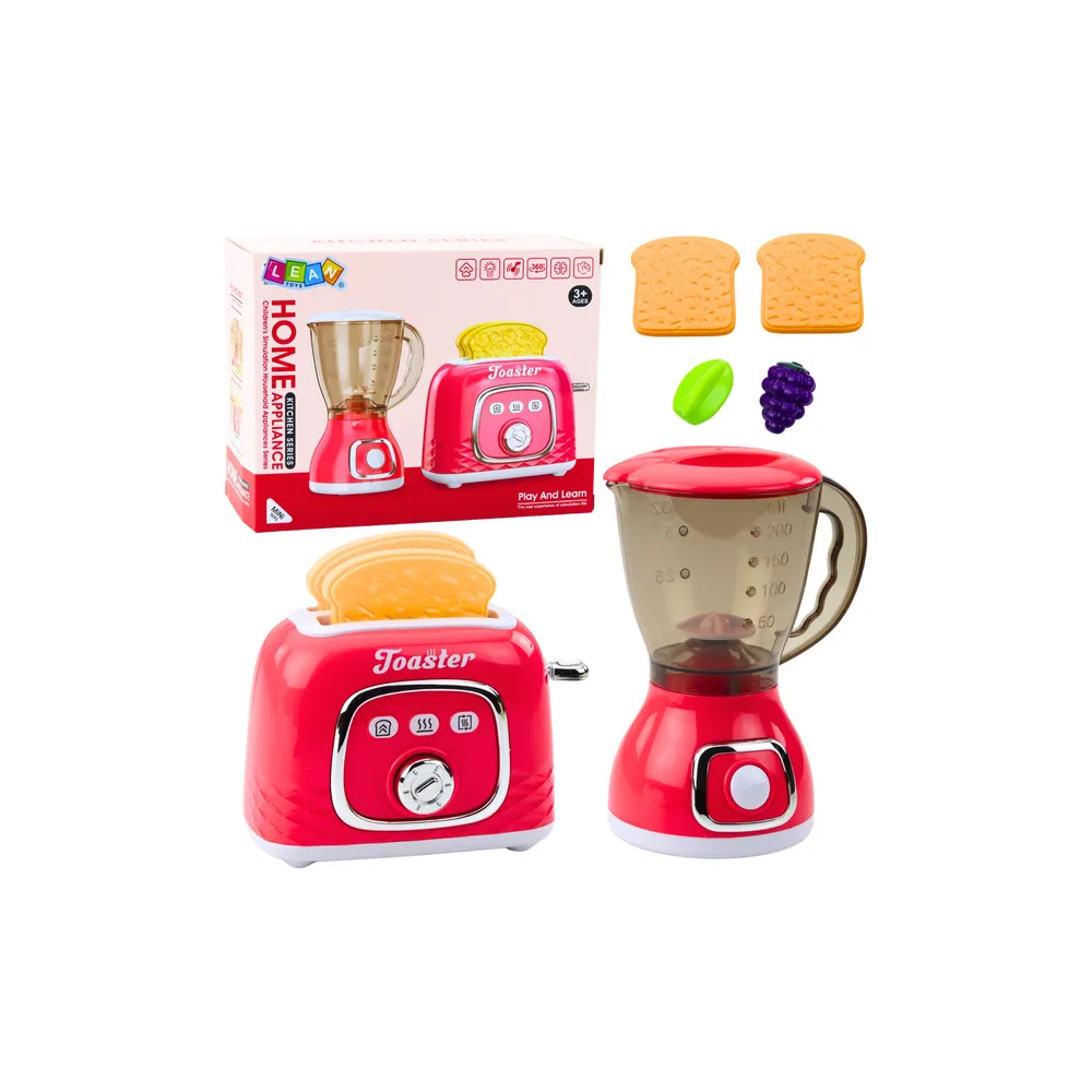 Zestaw Urządzeń Kuchennych Toster Blender Światła Dźwięki Różowy