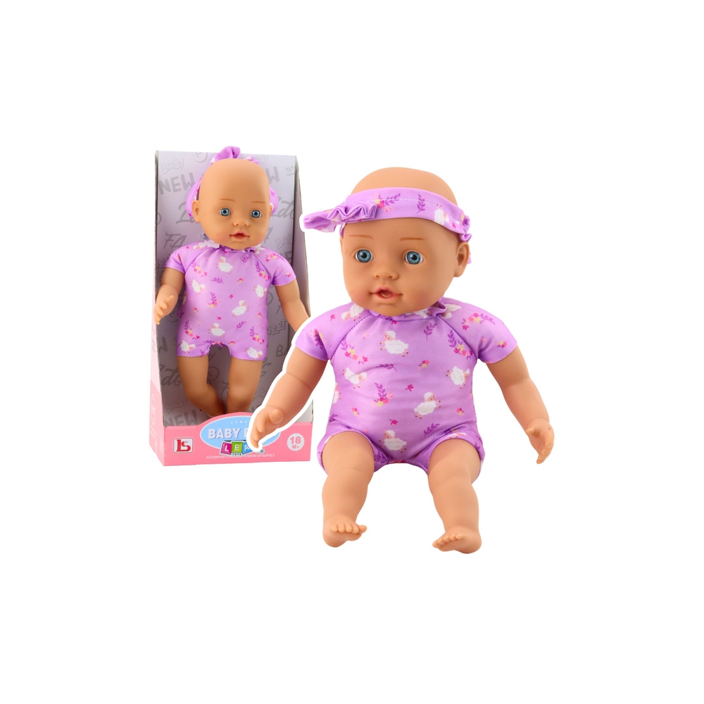 Lėlė kūdikis su violetiniu kostiumėliu Minkšta pilvo juosta su peteliške 31 cm-Žaislai, Lėlės ir jų priedai, Lėlės-e-vaikas