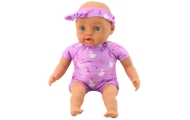Lalka Niemowlę w Fioletowym Body Miękki Brzuszek Opaska Z Kokardką 31 cm