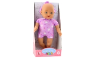 Lėlė kūdikis su violetiniu kostiumėliu Minkšta pilvo juosta su peteliške 31 cm