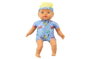 Lalka Bobas Niebieskie Ubranko z Wzorami Czapeczka z Uszami 31cm