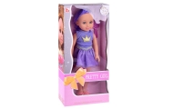 Doll in a Dress with a Crown Long Hair Purple Brush 38cm