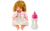 Lalka Bobas Z Butelką Do Karmienia Sukienka Pudrowy Róż Dźwięki 30cm