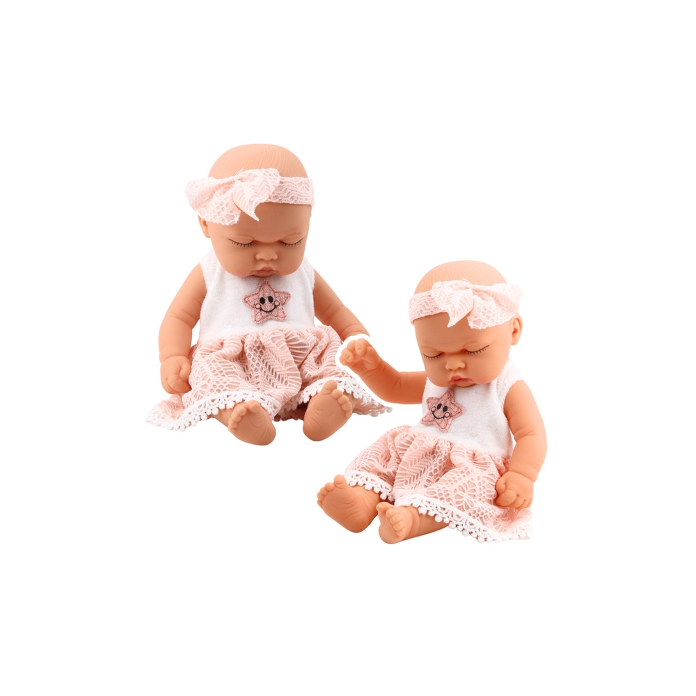 Sleeping Baby Doll Pink Lace Dress with Star Headband