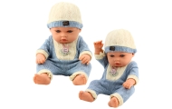 Baby Doll in Blue Knitted Outfit with Cap