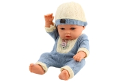Baby Doll in Blue Knitted Outfit with Cap
