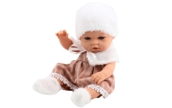 Baby Doll Beige Dress Hat Collar Socks