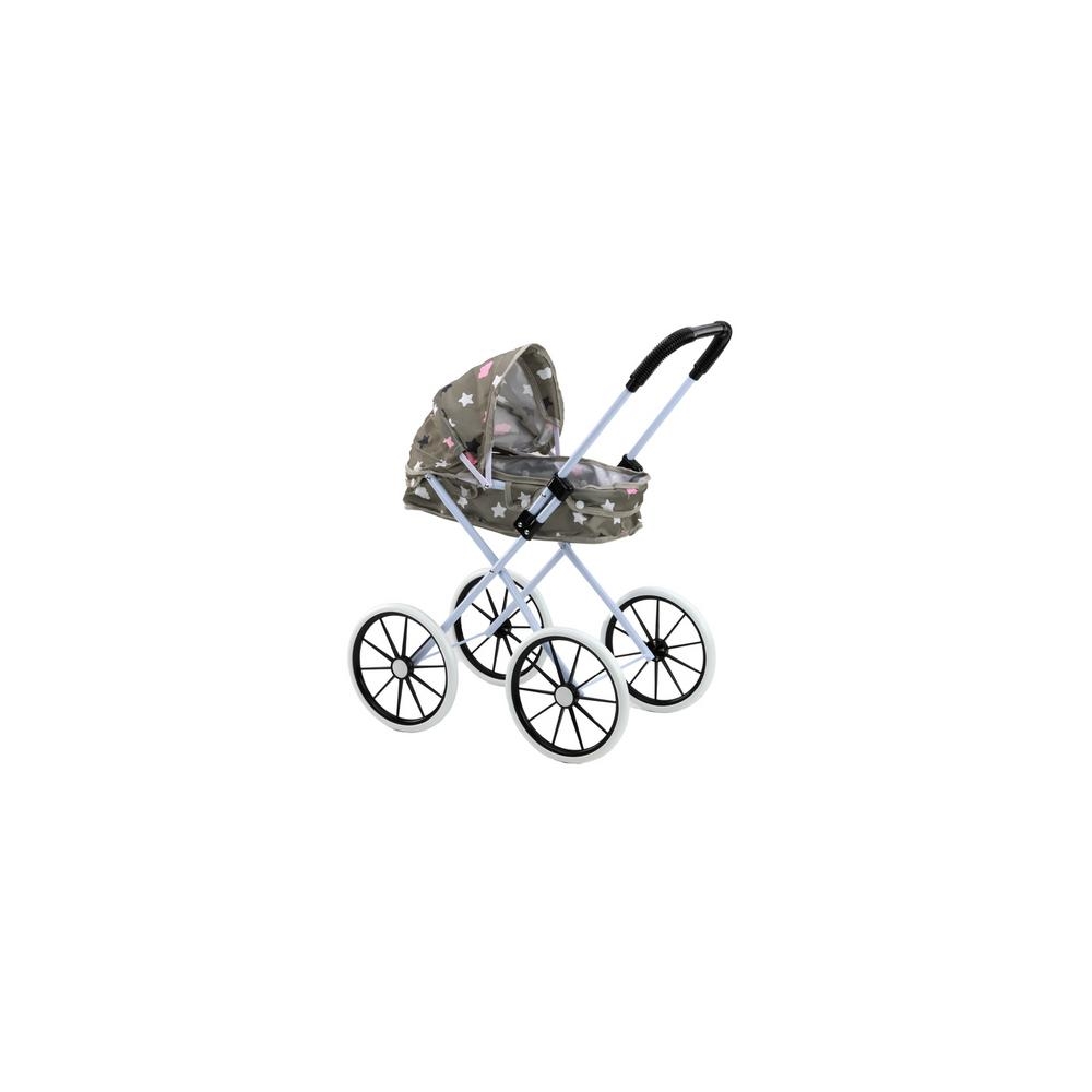 Sulankstomas didelių ratų vežimėlis lėlėms Stars Cloud Grey 60 cm
