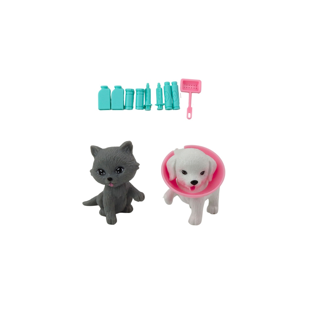 Mini lėlių veterinarijos gydytojo šuns ir katės gydymo priedų rinkinys
