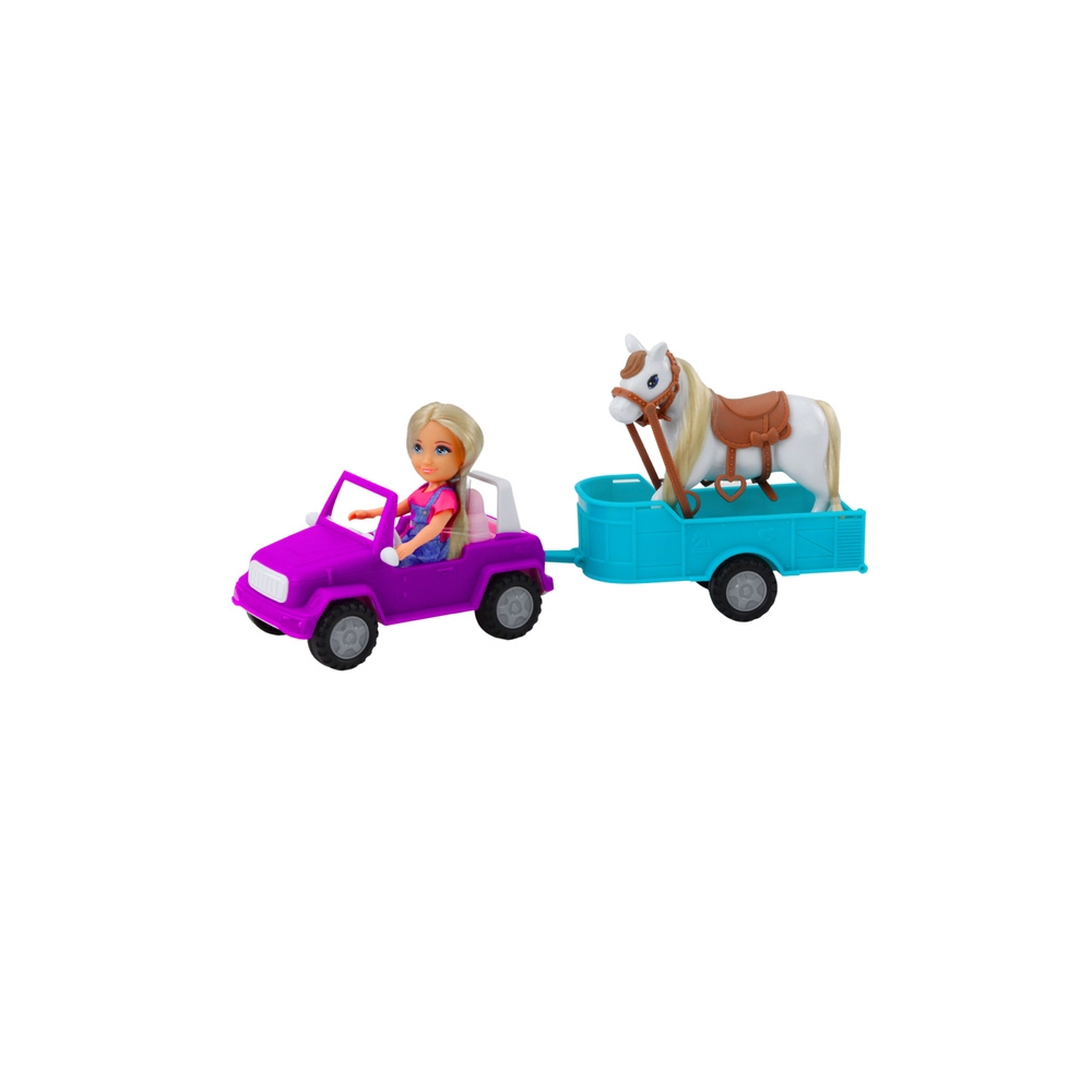 Lėlės Anki su automobiliu ir arkliu rinkinys