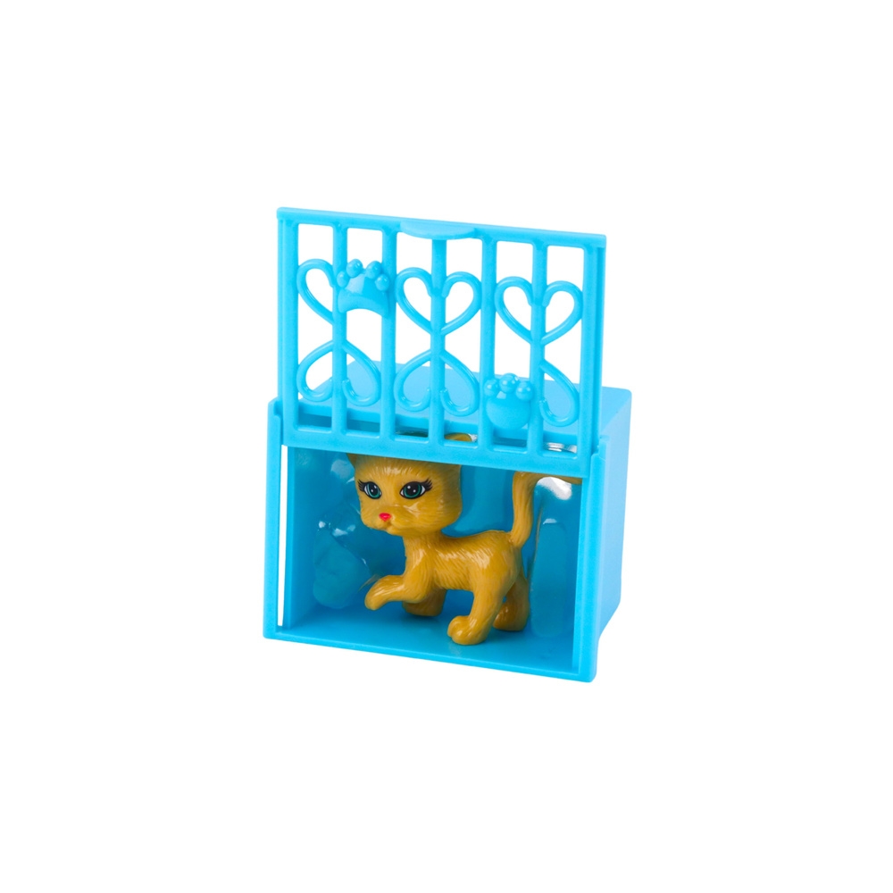 Mini lėlė su priedais Kitty vežimėlis Rožinis lėlių rinkinys