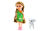Mini lėlių rinkinys su suknele ir šunimi 14,5 cm Mišinys