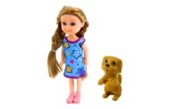 Mini lėlių rinkinys su suknele ir šunimi 14,5 cm Mišinys