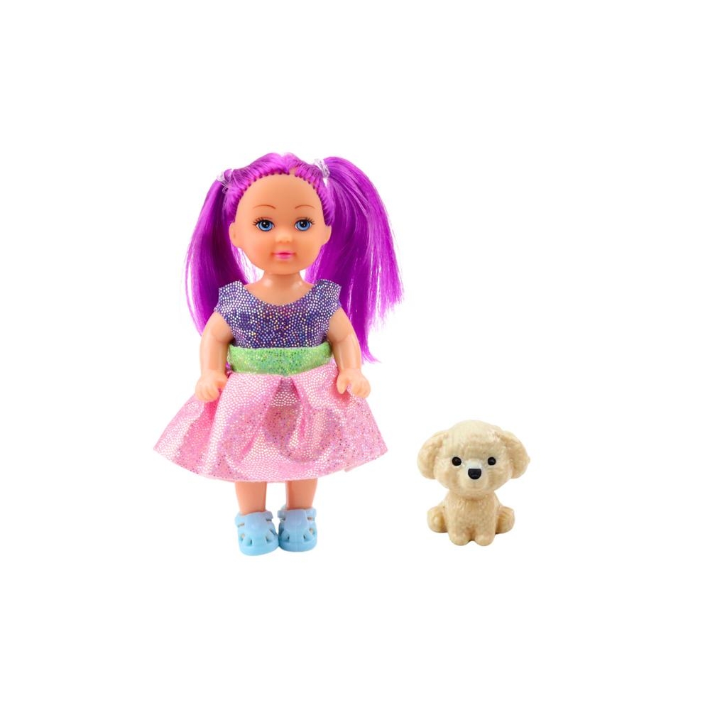 Zestaw Mini Laleczka W Sukience Piesek Lalka Pupil Mix 12cm