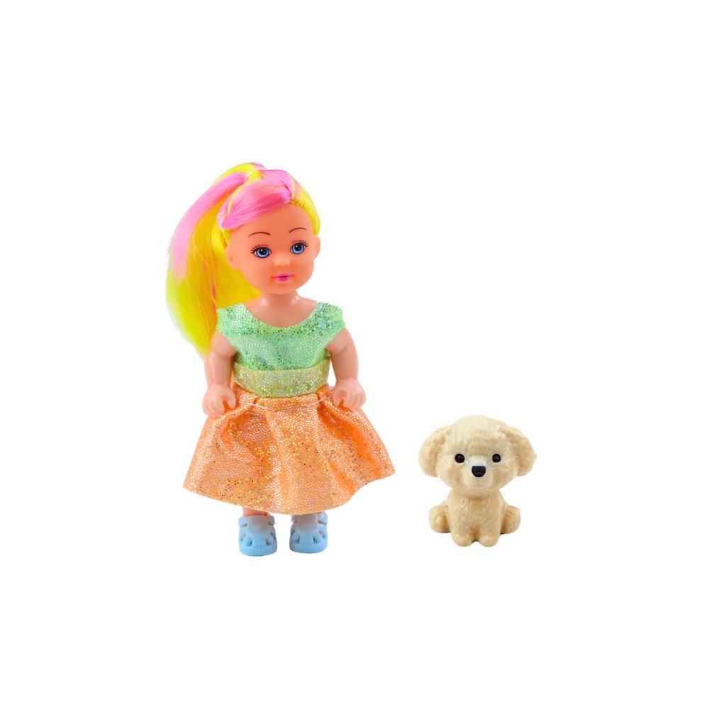 Zestaw Mini Laleczka W Sukience Piesek Lalka Pupil Mix 12cm