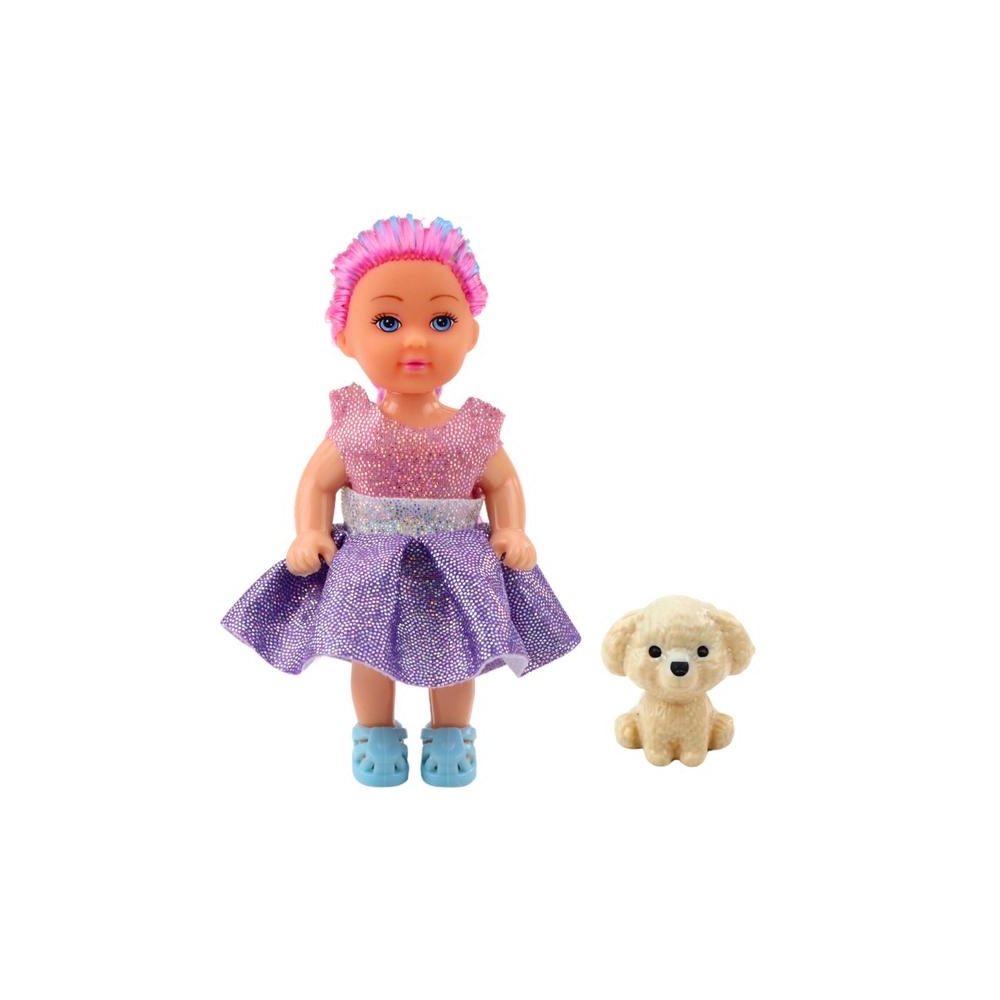 Zestaw Mini Laleczka W Sukience Piesek Lalka Pupil Mix 12cm