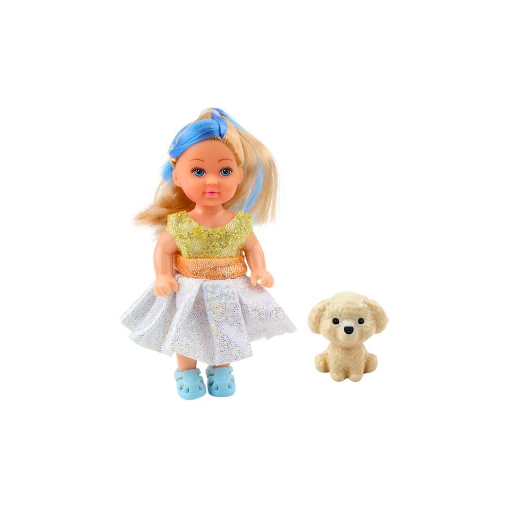 Zestaw Mini Laleczka W Sukience Piesek Lalka Pupil Mix 12cm