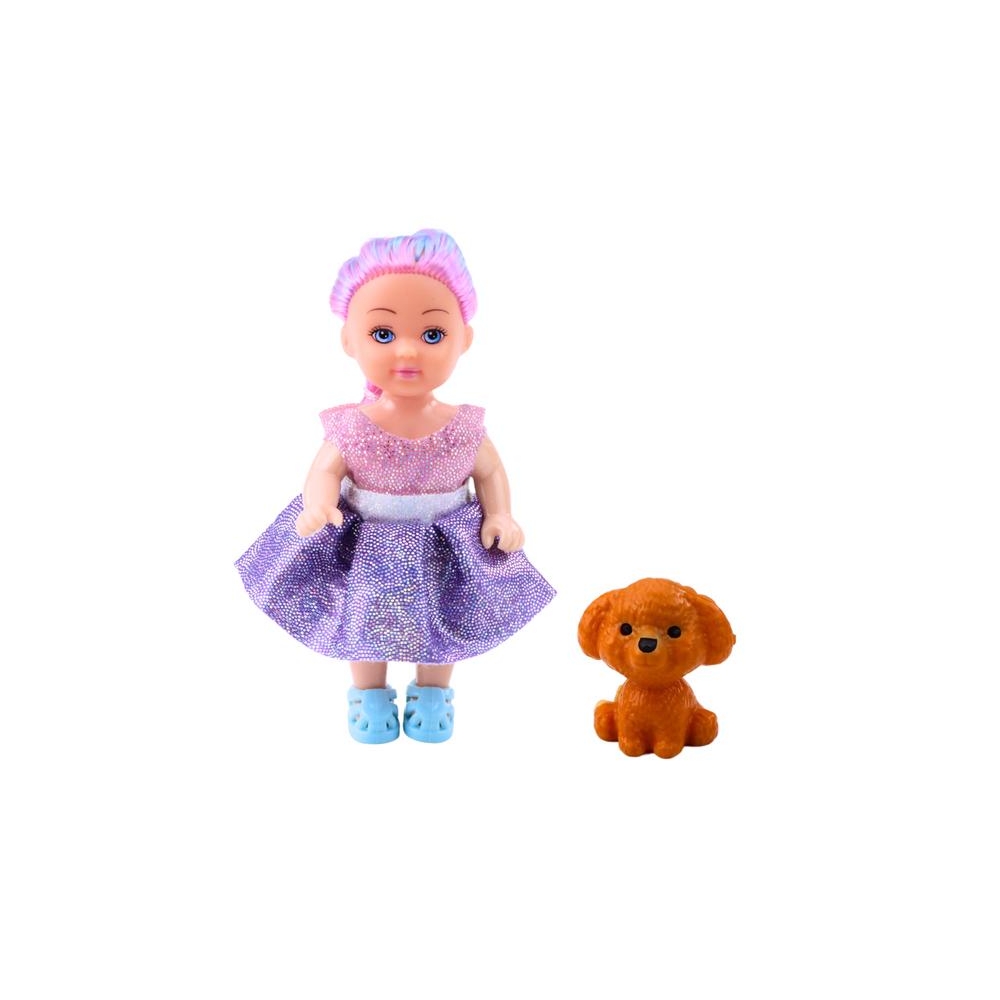 Mini lėlė su suknele Dviejų aukštų lova Šunų rinkinys