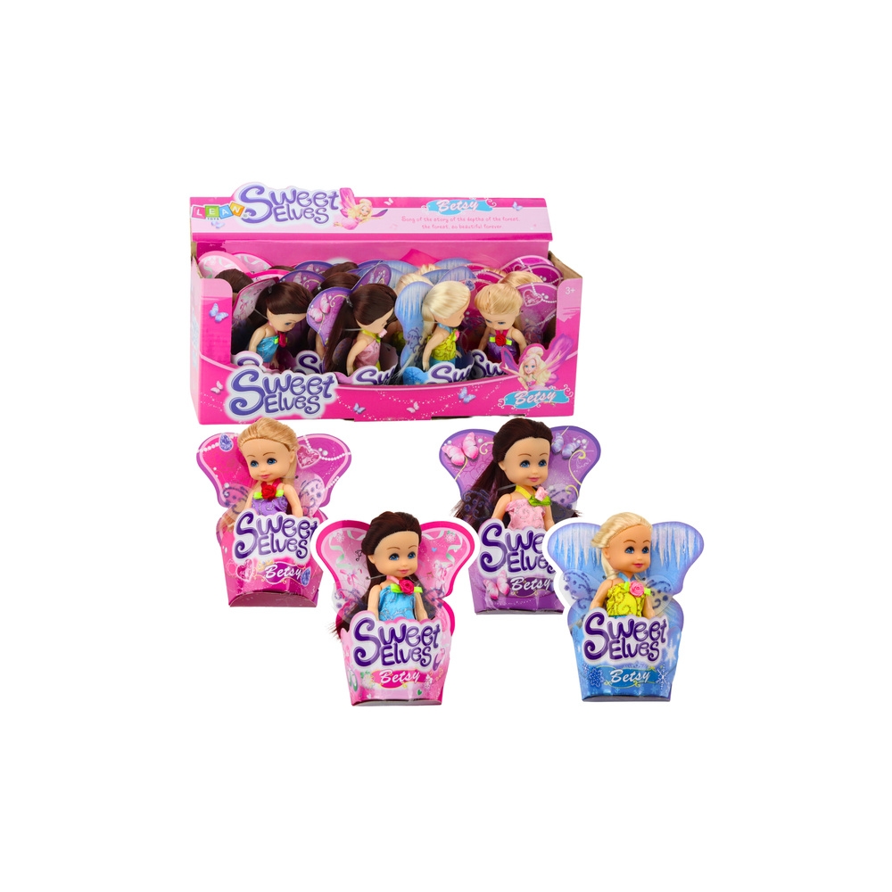 Mini Laleczka Wróżka Elf Niebieska Fioletowa Różowa Mix 11,5cm