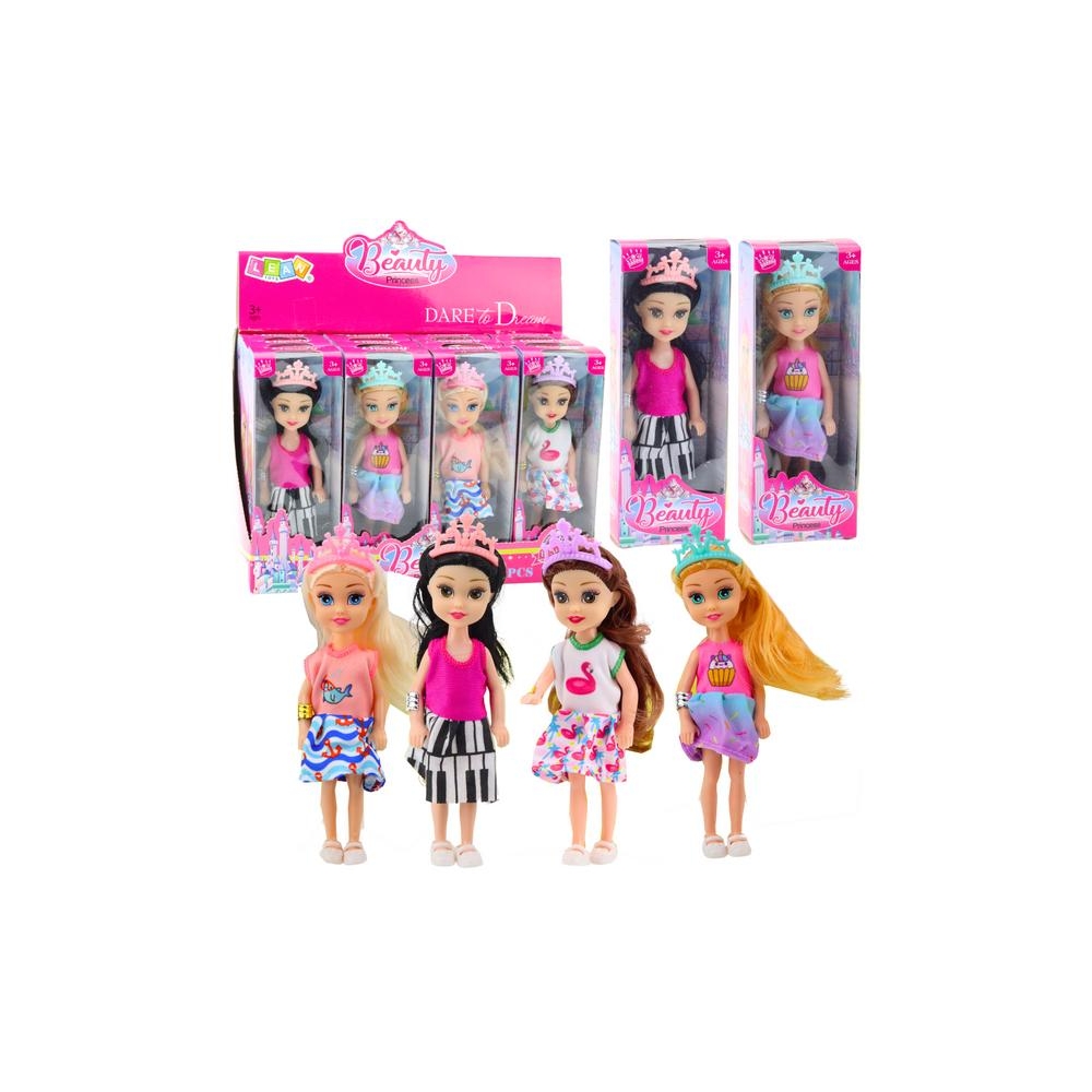Lėlė Mini princesė su karūna Spalvota suknelė 14 cm MIX 1vnt-Žaislai, Lėlės ir jų priedai, Lėlės-e-vaikas