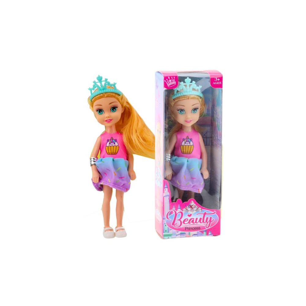 Lėlė Mini princesė su karūna Spalvota suknelė 14 cm MIX 1vnt-Žaislai, Lėlės ir jų priedai, Lėlės-e-vaikas