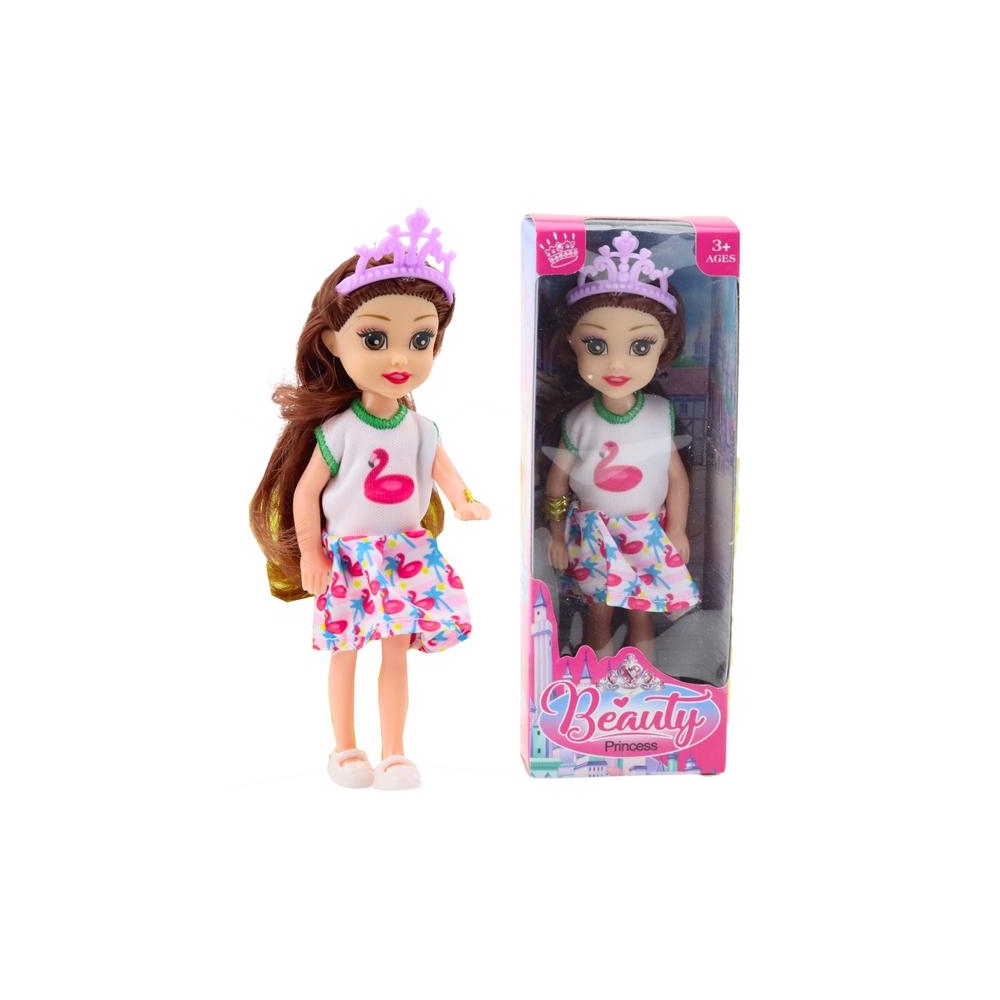Lėlė Mini princesė su karūna Spalvota suknelė 14 cm MIX 1vnt-Žaislai, Lėlės ir jų priedai, Lėlės-e-vaikas