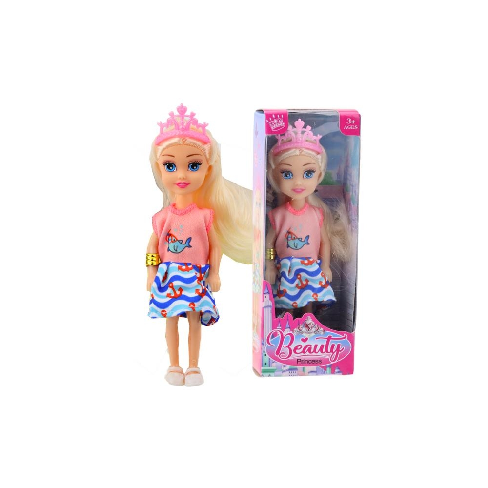 Lėlė Mini princesė su karūna Spalvota suknelė 14 cm MIX 1vnt-Žaislai, Lėlės ir jų priedai, Lėlės-e-vaikas
