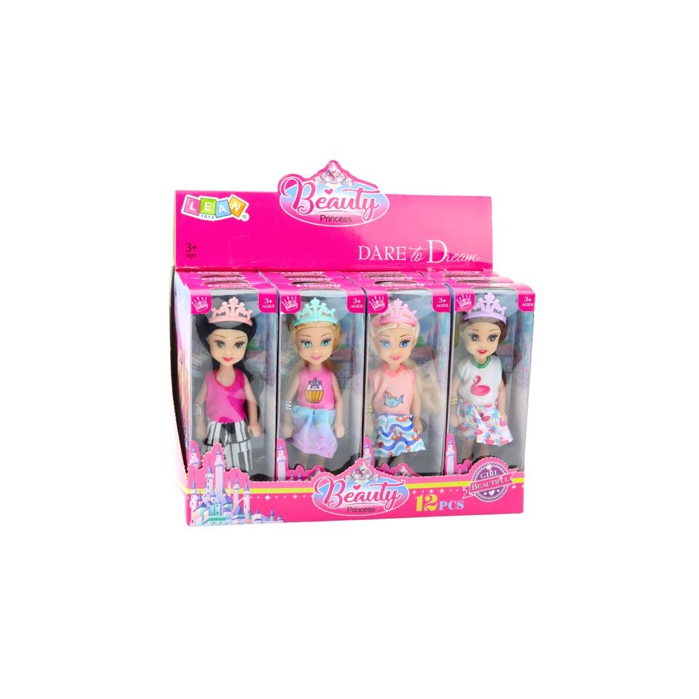 Lėlė Mini princesė su karūna Spalvota suknelė 14 cm MIX 1vnt-Žaislai, Lėlės ir jų priedai, Lėlės-e-vaikas