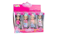 Lėlė Mini princesė su karūna Spalvota suknelė 14 cm MIX 1vnt-Žaislai, Lėlės ir jų priedai, Lėlės-e-vaikas