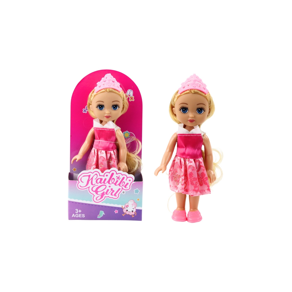 Lėlė Mini princesė su karūna dekoruota suknelė 17 cm MIX 1vnt-Žaislai, Lėlės ir jų priedai, Lėlės-e-vaikas