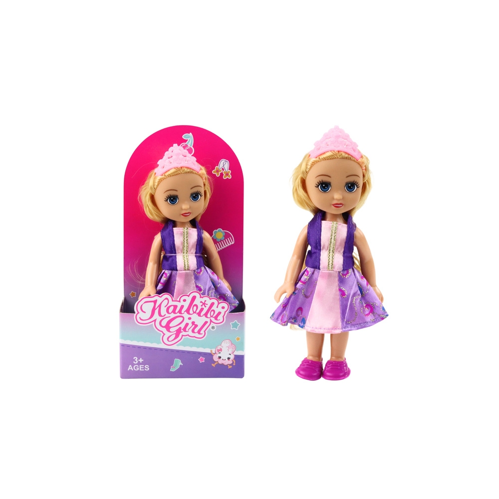 Lėlė Mini princesė su karūna dekoruota suknelė 17 cm MIX 1vnt-Žaislai, Lėlės ir jų priedai, Lėlės-e-vaikas