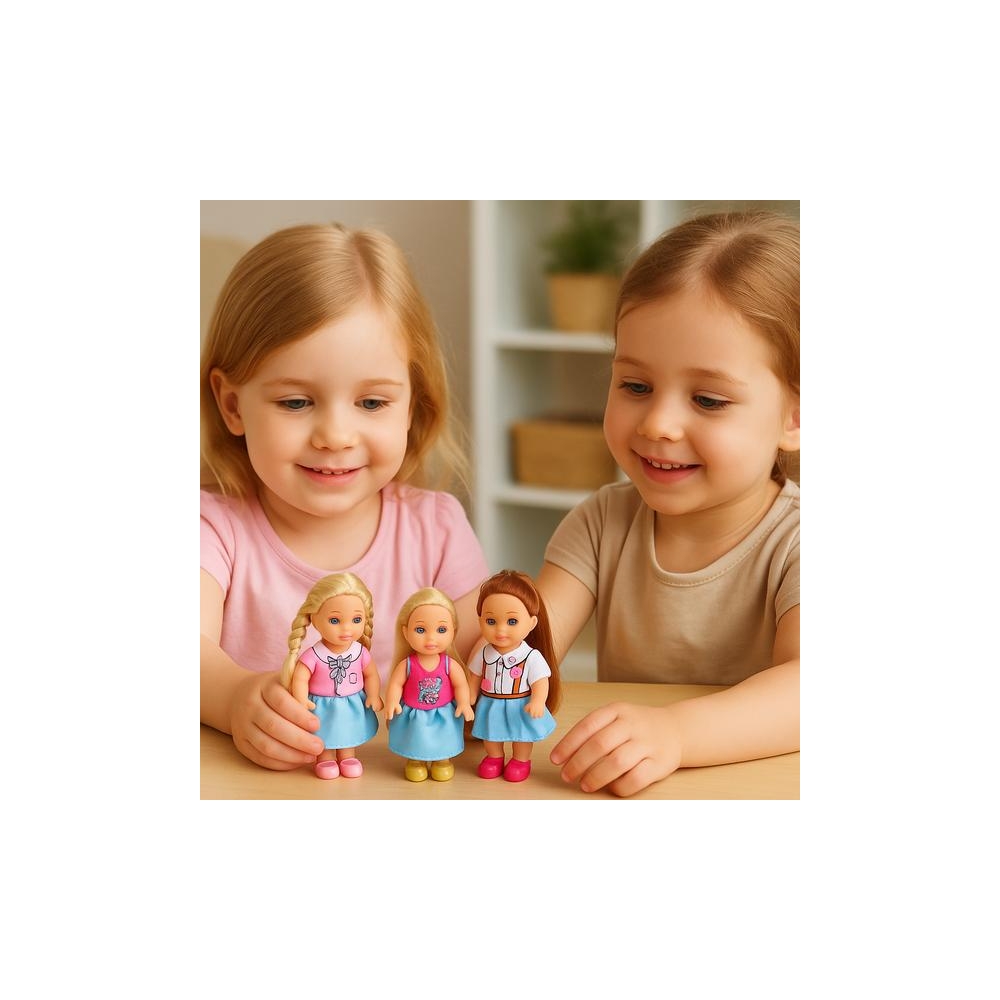 Mini Kaibibi lėlė Ilgi plaukai Spalvinga suknelė 12 cm Mix 1vnt-Žaislai, Lėlės ir jų priedai, Lėlės-e-vaikas
