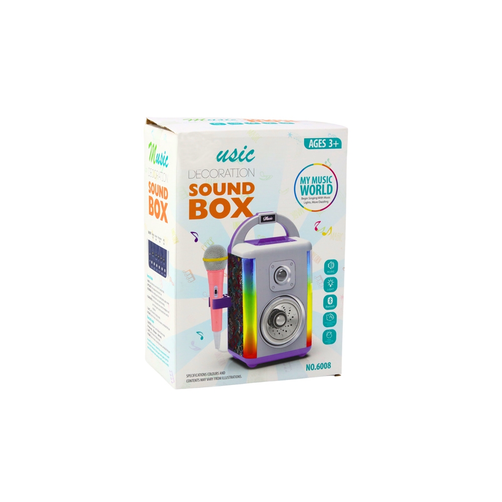 Zestaw Muzyczny Sound Box Mikrofon Głośnik Bluetooth MP3 Nagrywanie LED