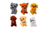 Set of Figures Cute Dogs Puppies Rubber 8cm 6pcs